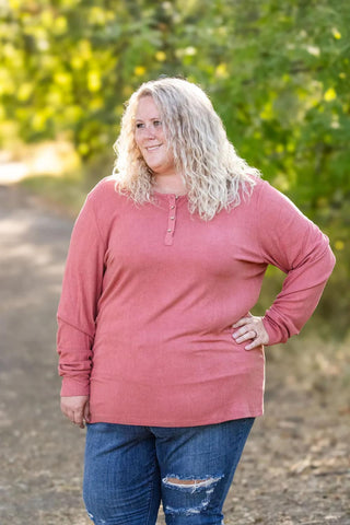 Brielle Brushed Ribbed Button Henley (Solids)-2- Long Sleeve Tops-MICHELLE MAE-Styled by Stacked - A Plus Size Women's Boutique in Lakeville, MN