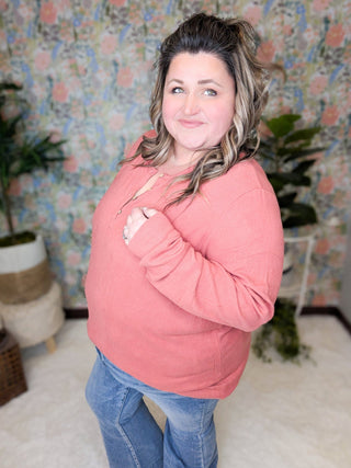 Brielle Brushed Ribbed Button Henley (Solids)-2- Long Sleeve Tops-MICHELLE MAE-Styled by Stacked - A Plus Size Women's Boutique in Lakeville, MN