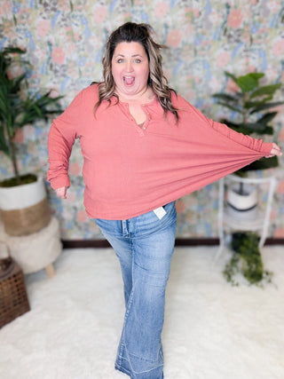 Brielle Brushed Ribbed Button Henley (Solids)-2- Long Sleeve Tops-MICHELLE MAE-Styled by Stacked - A Plus Size Women's Boutique in Lakeville, MN