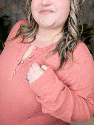 Brielle Brushed Ribbed Button Henley (Solids)-2- Long Sleeve Tops-MICHELLE MAE-Styled by Stacked - A Plus Size Women's Boutique in Lakeville, MN