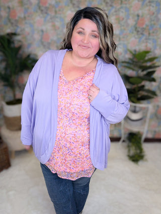 Brittany Ruffle Edge Vneck Tank in Pink Floral-1- ShortSlv/Slvless Tops-WHITE BIRCH-Styled by Stacked - A Plus Size Women's Boutique in Lakeville, MN