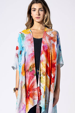 Britton Watercolor Petal Kimono-4- Overlayer Tops-Urbanista-Styled by Stacked - A Plus Size Women's Boutique in Lakeville, MN
