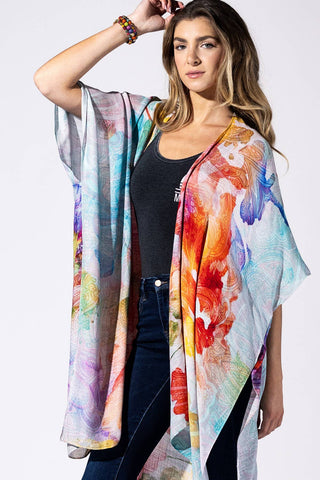 Britton Watercolor Petal Kimono-4- Overlayer Tops-Urbanista-Styled by Stacked - A Plus Size Women's Boutique in Lakeville, MN
