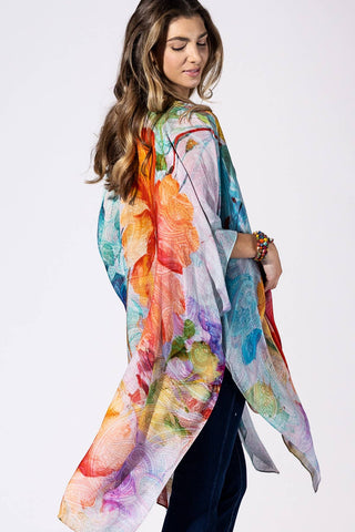 Britton Watercolor Petal Kimono-4- Overlayer Tops-Urbanista-Styled by Stacked - A Plus Size Women's Boutique in Lakeville, MN