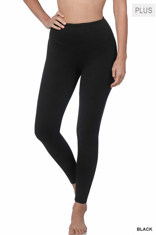 Brushed Basic Leggings w/Booty Enhancing Seam-8- Legging/Lounge/Bralette-Stacked - A Plus Size Boutique-Styled by Stacked - A Plus Size Women's Boutique in Lakeville, MN