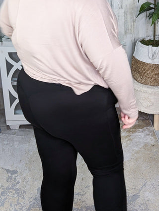 Brushed Basic Leggings w/Booty Enhancing Seam-8- Legging/Lounge/Bralette-Stacked - A Plus Size Boutique-Styled by Stacked - A Plus Size Women's Boutique in Lakeville, MN