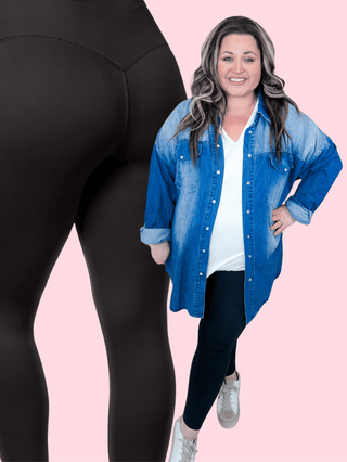 8- Legging/Lounge/Bralette Brushed Basic Leggings w/Booty Enhancing Seam plus size clothing