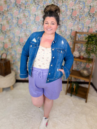 10- Bottoms Non-Denim Bryce Rounded Hem Scuba Shorts w/Pockets plus size clothing
