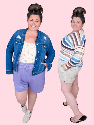 10- Bottoms Non-Denim Bryce Rounded Hem Scuba Shorts w/Pockets plus size clothing