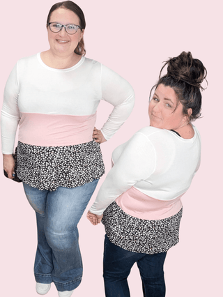 Brynn Tiered Lightweight Colorblock Long Sleeve Top-2- Long Sleeve Tops-voll-Styled by Stacked - A Plus Size Women's Boutique in Lakeville, MN