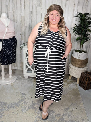 Call It a Tie Button Front Midi Dress (5 colors)-11- Dress/Romp/Jump-Michelle Mae-Styled by Stacked - A Plus Size Women's Boutique in Lakeville, MN
