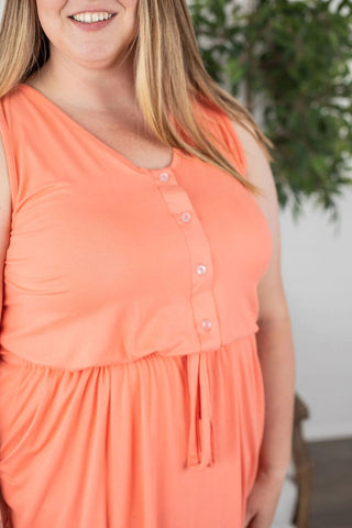 Call It a Tie Button Front Midi Dress (5 colors)-11- Dress/Romp/Jump-Michelle Mae-Styled by Stacked - A Plus Size Women's Boutique in Lakeville, MN