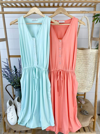 Call It a Tie Button Front Midi Dress (5 colors)-11- Dress/Romp/Jump-Michelle Mae-Styled by Stacked - A Plus Size Women's Boutique in Lakeville, MN