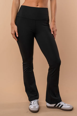 Callen High Rise Knit Yoga Pants in Black-10- Bottoms Non-Denim-WHITE BIRCH-Styled by Stacked - A Plus Size Women's Boutique in Lakeville, MN