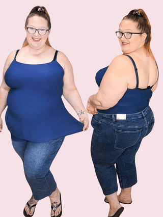 SALE- Cami Strap Long Tank RETIRED STYLE-5- Year Round Underlayers-dynamic fashion-Styled by Stacked - A Plus Size Women's Boutique in Lakeville, MN