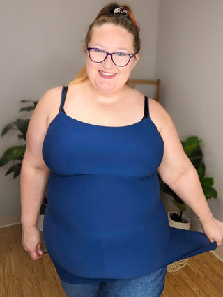 SALE- Cami Strap Long Tank RETIRED STYLE-5- Year Round Underlayers-dynamic fashion-Styled by Stacked - A Plus Size Women's Boutique in Lakeville, MN