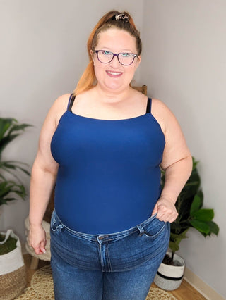 SALE- Cami Strap Long Tank RETIRED STYLE-5- Year Round Underlayers-dynamic fashion-Styled by Stacked - A Plus Size Women's Boutique in Lakeville, MN