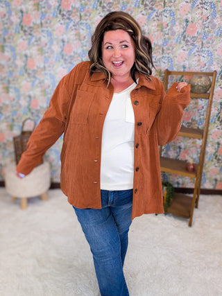 4- Overlayer Tops Campbell Light Corduroy Shacket w/Granny Square Back (3 Colors) plus size clothing