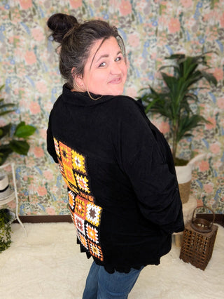 Campbell Light Corduroy Shacket w/Granny Square Back-4- Overlayer Tops-lime chili-Styled by Stacked - A Plus Size Women's Boutique in Lakeville, MN