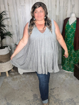 Candace Ultimate No-Cling Flowy Tiered Tank (7 Colors)-1- ShortSlv/Slvless Tops-KORI-Styled by Stacked - A Plus Size Women's Boutique in Lakeville, MN