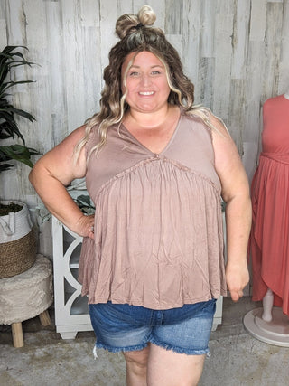 Candace Ultimate No-Cling Flowy Tiered Tank (7 Colors)-1- ShortSlv/Slvless Tops-KORI-Styled by Stacked - A Plus Size Women's Boutique in Lakeville, MN