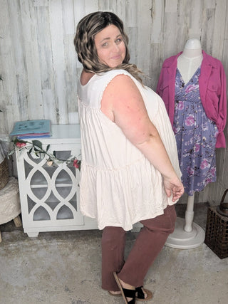 Candace Ultimate No-Cling Flowy Tiered Tank (7 Colors)-1- ShortSlv/Slvless Tops-KORI-Styled by Stacked - A Plus Size Women's Boutique in Lakeville, MN