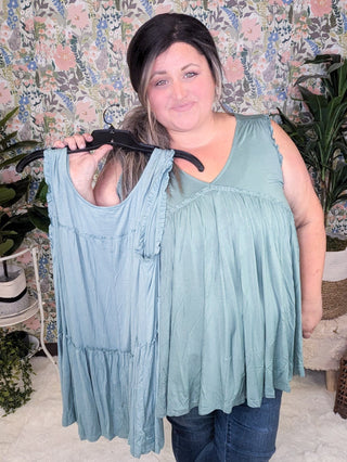 Candace Ultimate No-Cling Flowy Tiered Tank (7 Colors)-1- ShortSlv/Slvless Tops-KORI-Styled by Stacked - A Plus Size Women's Boutique in Lakeville, MN