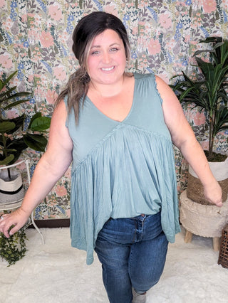 Candace Ultimate No-Cling Flowy Tiered Tank (7 Colors)-1- ShortSlv/Slvless Tops-KORI-Styled by Stacked - A Plus Size Women's Boutique in Lakeville, MN