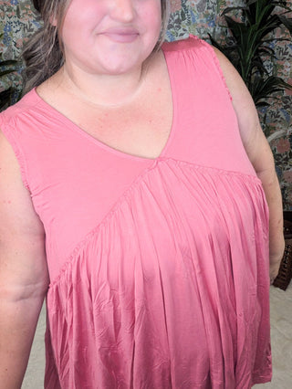 Candace Ultimate No-Cling Flowy Tiered Tank (7 Colors)-1- ShortSlv/Slvless Tops-KORI-Styled by Stacked - A Plus Size Women's Boutique in Lakeville, MN