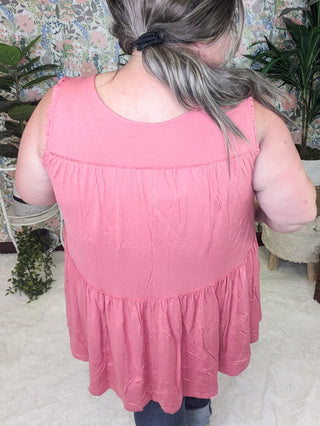 Candace Ultimate No-Cling Flowy Tiered Tank (7 Colors)-1- ShortSlv/Slvless Tops-KORI-Styled by Stacked - A Plus Size Women's Boutique in Lakeville, MN