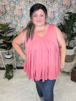 Candace Ultimate No-Cling Flowy Tiered Tank (7 Colors)-1- ShortSlv/Slvless Tops-KORI-Styled by Stacked - A Plus Size Women's Boutique in Lakeville, MN