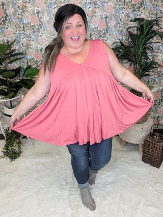 Candace Ultimate No-Cling Flowy Tiered Tank (7 Colors)-1- ShortSlv/Slvless Tops-KORI-Styled by Stacked - A Plus Size Women's Boutique in Lakeville, MN