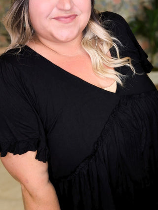 Candy Fit + Flow Short Sleeve Babydoll Top-1- ShortSlv/Slvless Tops-KORI-Styled by Stacked - A Plus Size Women's Boutique in Lakeville, MN