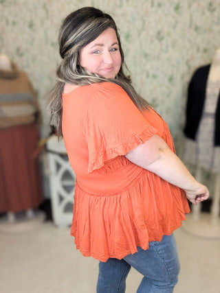 Candy Fit + Flow Short Sleeve Babydoll Top-1- ShortSlv/Slvless Tops-KORI-Styled by Stacked - A Plus Size Women's Boutique in Lakeville, MN
