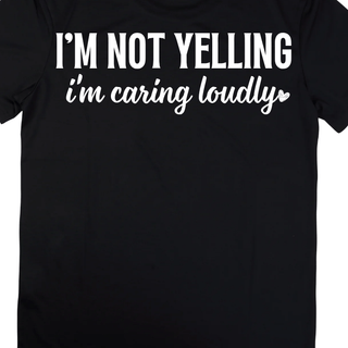 6- Graphic Tops Caring Loudly Vneck Tee on Black plus size clothing