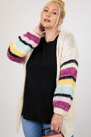 Carmen Colorblock Sleeve Cozy Cardigan