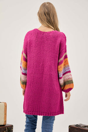 Carmen Colorblock Sleeve Cozy Cardigan