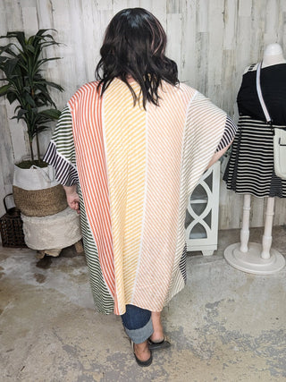 Cate Colorblock Striped Kimono-4- Overlayer Tops-urbanista-Styled by Stacked - A Plus Size Women's Boutique in Lakeville, MN
