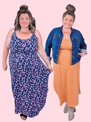 11- Dress/Romp/Jump Catie Perfect Scooped Midi Dress in Florals plus size clothing