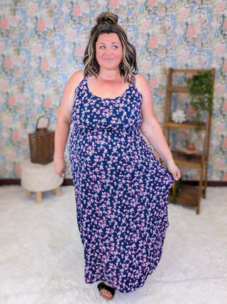 11- Dress/Romp/Jump Catie Perfect Scooped Midi Dress in Florals plus size clothing