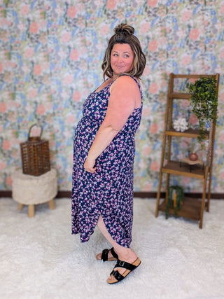11- Dress/Romp/Jump Catie Perfect Scooped Midi Dress in Florals plus size clothing