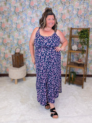11- Dress/Romp/Jump Catie Perfect Scooped Midi Dress in Florals plus size clothing