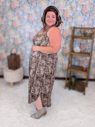 11- Dress/Romp/Jump Catie Scoop Bottom Tank Dress in True Camo plus size clothing
