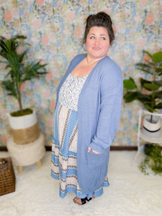 Dorothea Midi Tank Dress in Blue + Mocha Patchwork Florals-11- Dress/Romp/Jump-Davi and Dani-Styled by Stacked - A Plus Size Women's Boutique in Lakeville, MN