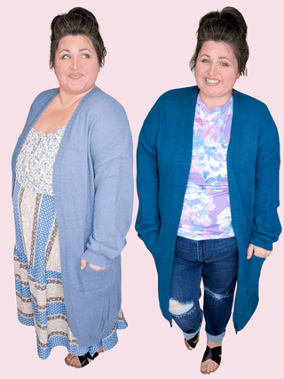 Celeste Slouchy Sweater Cardigan in Solids-4- Overlayer Tops-Davi and Dani-Styled by Stacked - A Plus Size Women's Boutique in Lakeville, MN