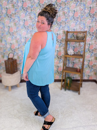 1- ShortSlv/Slvless Tops Charlize Lace Detail Flowy Halter Tank (5 Colors) plus size clothing