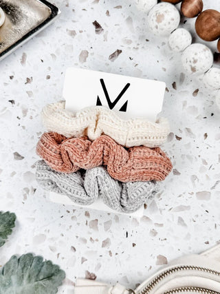 Chenille 3pc Scrunchie Set***-12- Accessories & Gifts-MICHELLE MAE-Styled by Stacked - A Plus Size Women's Boutique in Lakeville, MN