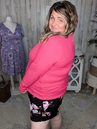Cherlyn Lettuce Hem Ribbed Long Sleeve Top (4 COLORS)-2- Long Sleeve Tops-WHITE BIRCH-Styled by Stacked - A Plus Size Women's Boutique in Lakeville, MN