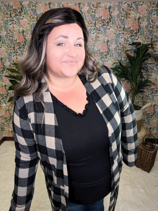 Cherlyn Lettuce Hem Ribbed Long Sleeve Top (4 COLORS)-2- Long Sleeve Tops-WHITE BIRCH-Styled by Stacked - A Plus Size Women's Boutique in Lakeville, MN