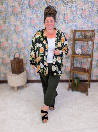10- Bottoms Non-Denim Chloe Pull On Wide Crop Pant plus size clothing